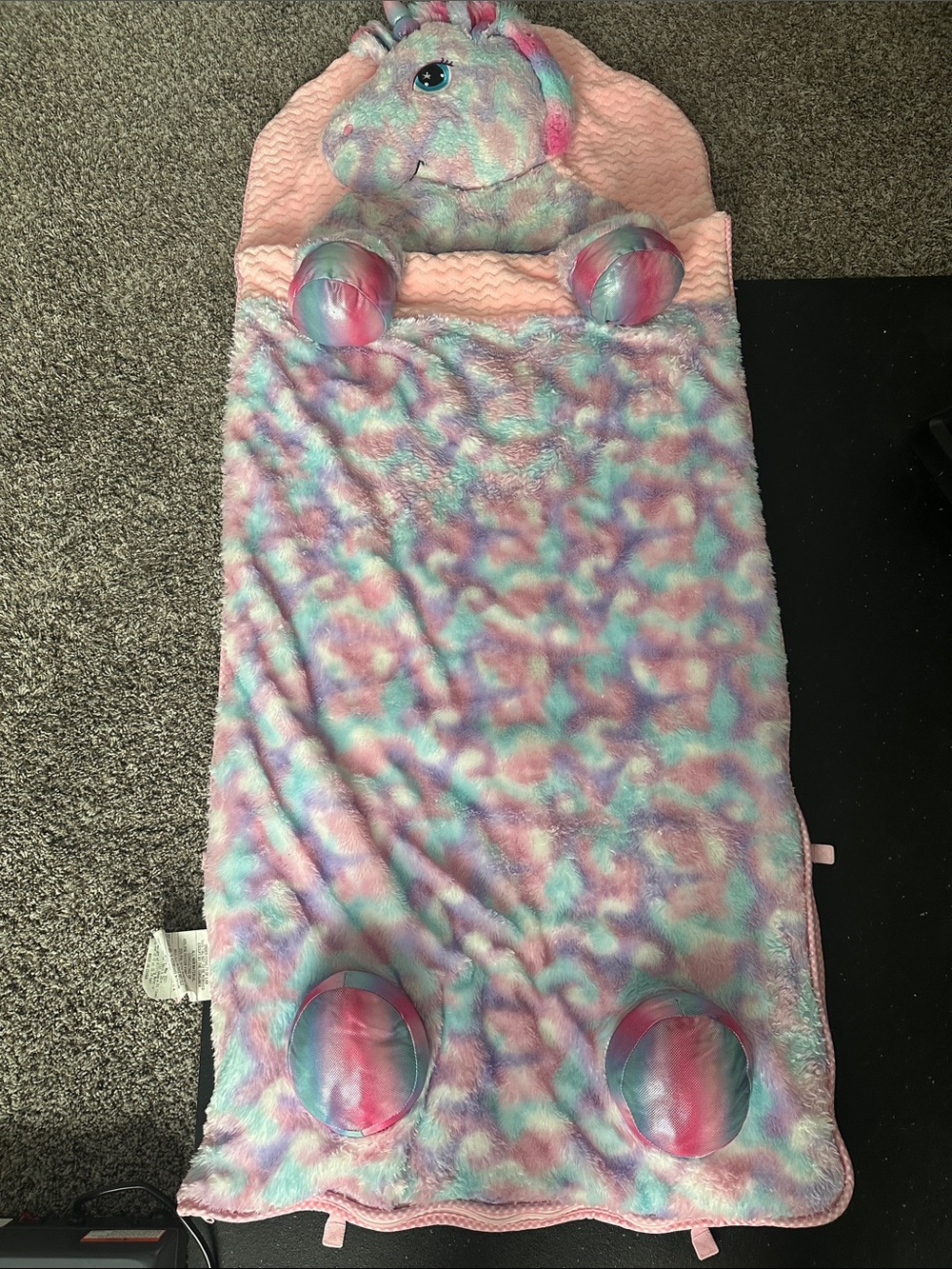 Kids Plush Unicorn Sleep Sack - Pastel Pink Blue Purple